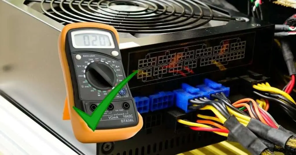 test PC power supply with multimeter