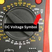 DC voltage symbol on multimeter