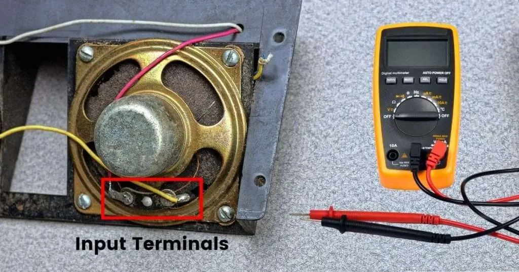 testing a speaker input wires with a multimeter