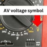 AC voltage symbol on mulimeter