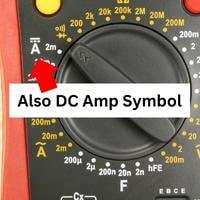 DC amp sign on multimeter
